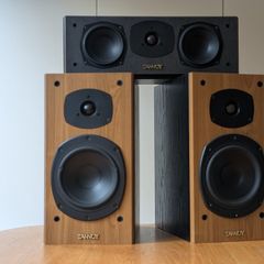 Speakers - Tannoy Mercury M2 Cherry (Pair) & Tannoy mC B/Eye Centre with WALI Speaker Mounts