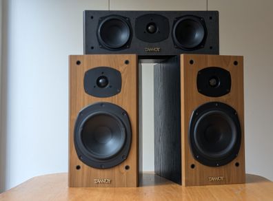 Speakers - Tannoy Mercury M2 Cherry (Pair) & Tannoy mC B/Eye Centre with WALI Speaker Mounts