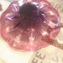 Beautiful Vintage Large Bohemia Crystal Bowl, Pink Purple toned glass with a Ruffled Wavy Bowl Postage Available or Collection Image 3