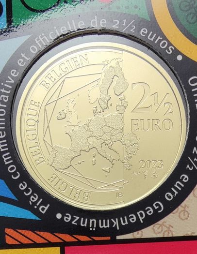 Belgium 2.5 Euro Base Metals Brilliant Uncirculated Coin 2023 - Cycling experience in Belgium - Belgian Coincard Catalogue