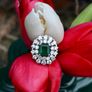 Vintage 1960s Emerald & Diamond Cluster Ring - 18ct Image 2