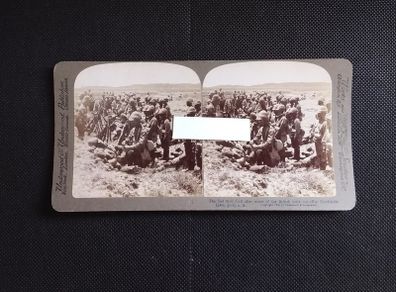Boer War : Stereoscopic Photo Card " The Sad Roll Call  " 1900s
