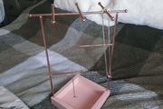 pink and gold jewellery holder