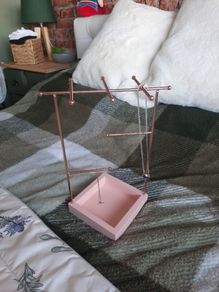 pink and gold jewellery holder