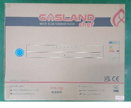 Gasland Chef SR60SS Visor Cooker Hoods 60cm Quiet Cooker Hood Exhaust with Carbon Recirculating, 3 Levels Touch Control Undercabinet Extractor Stainless Steel