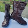 New Dunnes Girls Long Burgundy Boot Size 10 Image 4