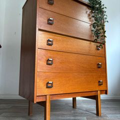 Vintage Retro Mid Century Teak Tallboy/Chest of Drawers by Symbol