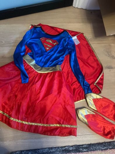 Halloween Costume Supergirl Matching Cape And Shoe Covers 8 10yrs For ...