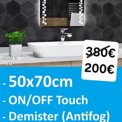 LED Bathroom Mirror Antifog Defogger Demister Bright Light Ensuite