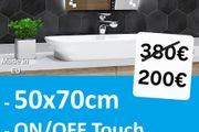 LED Bathroom Mirror Antifog Demister Touch Switch Bright Light Illuminated Vanity Ensuite 50x70cm