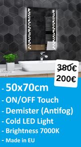 LED Bathroom Mirror Antifog Defogger Demister