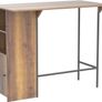 Kitchen Bar Table with Storage Shelves and Fold Out Extension Image 3
