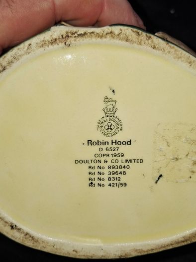 Old Royal Doulton Robin Hood Character Mug or Jug 1959 Postage Available or Collection Measurements in Photos,