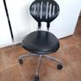 Low Stool on Wheels, Black & Chrome. Image 2