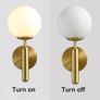 Milky Glass Globe Wall Lamp Brushed Brass Wall Light for Indoor Bedroom Bathroom Living Room Hallway, Modern Wall Mount Light Fixture for Bedside Living Room Image 6
