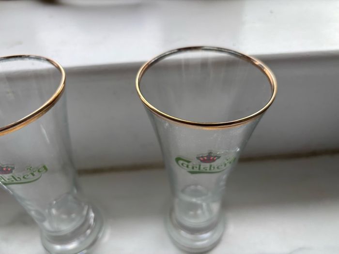 carlsberg vintage half pint glasses