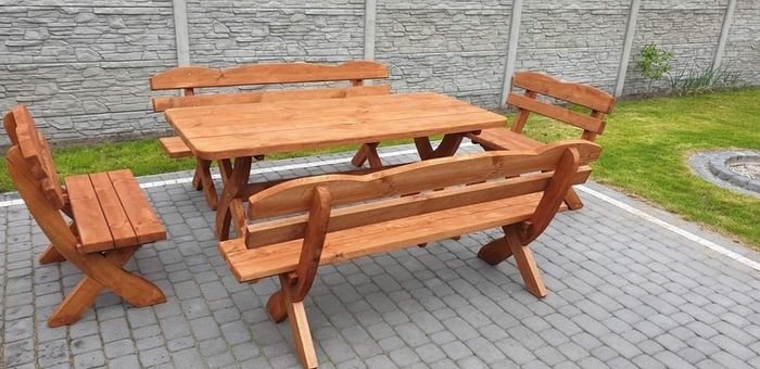 5-piece Garden Furniture Set Solid Pine Dining Set