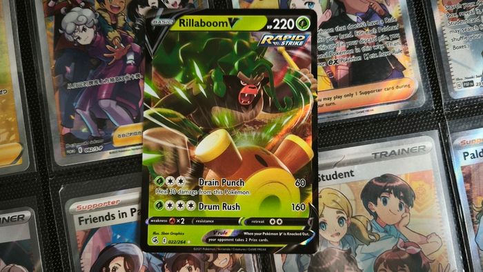 Rillaboom V ! Ultra Rare ! from Fusion Strike Set ! 2021 ! Pokemon Card !