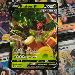 Rillaboom V ! Ultra Rare ! from Fusion Strike Set ! 2021 ! Pokemon Card !