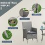 3PC Rattan Bistro Set 2 Armchair Glass Top Coffee Table Wicker Weave Furniture for Garden Outdoor Balcony Patio Image 6