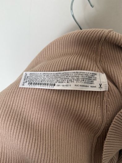 Zara beige ribbed knit turtleneck dress