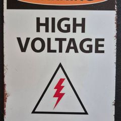 Danger ,high voltage, Vintage Style Metal Sign .