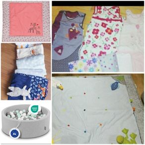 Huge baby bundle- play mats, blankets, sleepsuits  ball pit