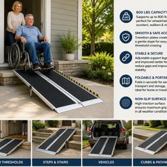 Portable Wheelchair Ramp, 7 ft 800 lbs