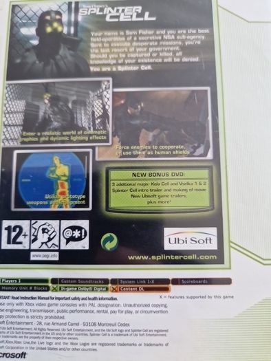Tom Clancy s Splinter Cell Xbox Original Games Original