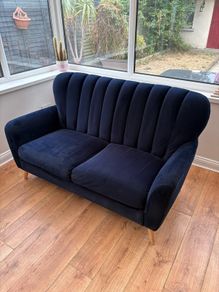 Navy Velvet 2 Seater Sofa from EZ Living