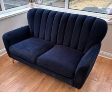 Navy Velvet 2 Seater Sofa from EZ Living