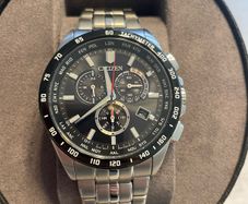 Citizen Men Chronograph Watch Stainless Steel Boxed Excellent Condition