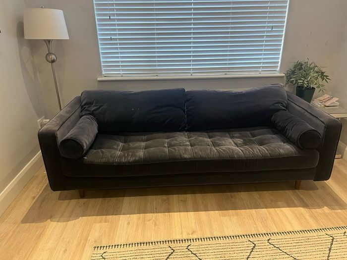 Navy three seater sofa