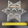Star of David Glass Candle Holder Seven Light Jewish Judaica Tealight Image 3