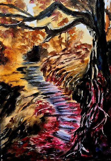 st Ann's park raheny watercolour