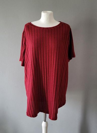 Shein burgundy ribbed top, Size 3XL / UK22