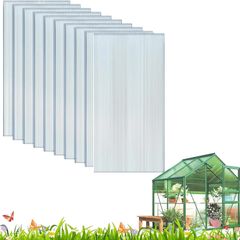 14 Pcs Polycarbonate Greenhouse Panels, 4mm | 10.25m | Double Wall Panels |121x60.5cm | Twin-Wall Panels, Polycarbonate Sheet for All Weather Outdoor Garden and Greenhouse Covering
