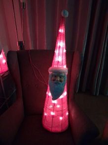 Christmas light up santa decoration.