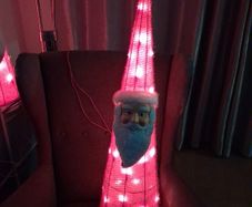 Christmas light up santa decoration.