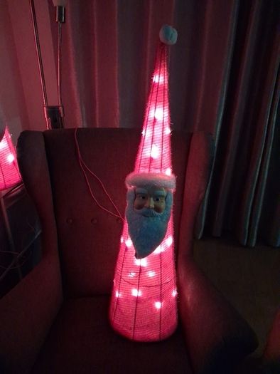 Christmas light up santa decoration.