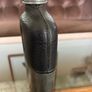 Edwardian Pewter Glass and Leather Gentlemans Hip Flask Image 5