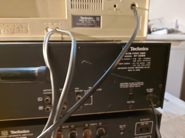 Technics FM-AM Stereo Tuner Model ST-3200, Technics Model No. RS-M205, Technics Stereo integrated Amplifier Model SU-3200, 3 parts of a Technics Music System, No phonograph or Speakers