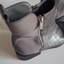 JustFab - Camille Geometric Quilt Chrome Zipped Ankle Boots Image 10