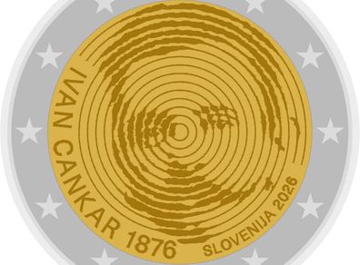 Slovenia 2 Euro Commemorative Coin 2026 - 150th Anniversary of the Birth of Ivan Cankar. UNCIRCULATED.