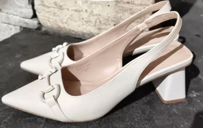 Off White Sling Back Shoes