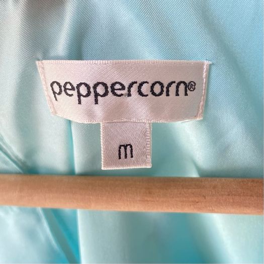 Peppercorn 100% Silk Turquoise Floral Shift Dress Medium