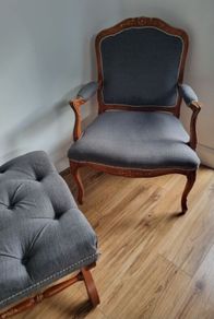 Vintage Victorian Chair and footstool