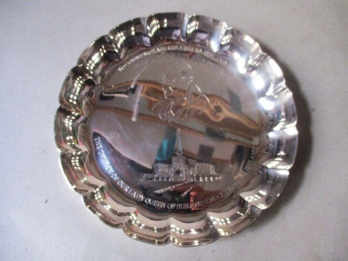 1979 Knock Papal Visit Souvenir Silver Plated Dish