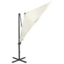 Cantilever Umbrella with Pole and LED Lights Sand 300 cm Image 6