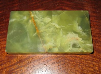 Unique Rare Brazilian Green & Brown Onyx Plinth / Base